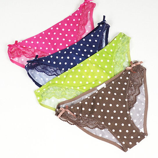 Buy Polka Dot Lace Panties Polka Dot Set Of 4 Cute Panties Bright Fun Undies Girls Womens 4529