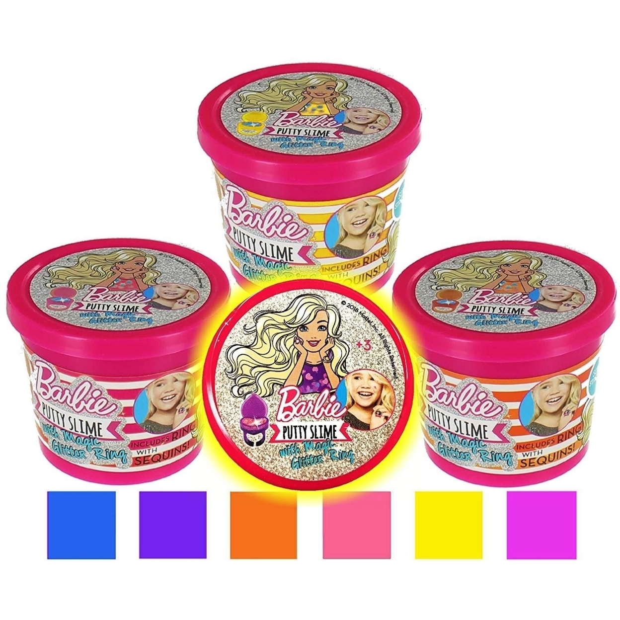 Barbie Putty Slime 3-Pack Magic Glitter Ring Mattel | eBay