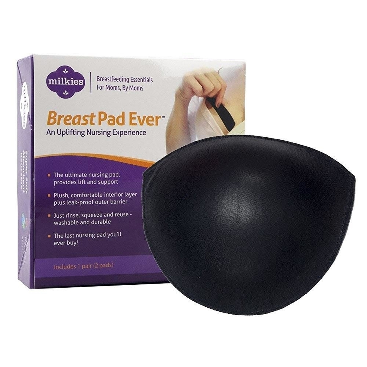 Fairhaven Milkies Breast Pad Ever Reusable Nursing Pads Black Soft