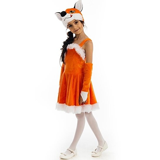 Buy Foxy Fox Dress size S Girls Plush Costume Orange Carnival Dress-Up ...