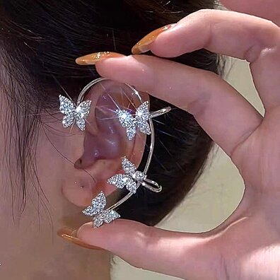 Udalyn 10 Pairs Clip On Earrings for Women Cubic Zirconia Halo Non Pierced Earrings Stainless Steel Big Clip On Hoop Earrings Jewelry Set Silver Tone Gold Tone 