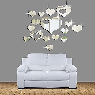 Acrylic Mirror Wall Decals Gold E-Scenery Flower Removable DIY 3D Wall Stickers Mural Art Wallpaper for Kids Room Home Nursery Wedding Party Window Decor 