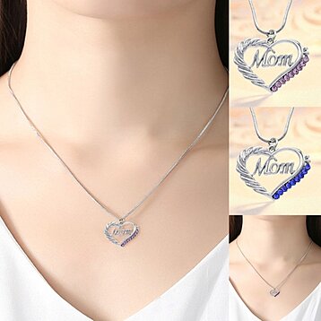 Trendy Words Heart-shaped Necklaces, Creative Pendant Necklace