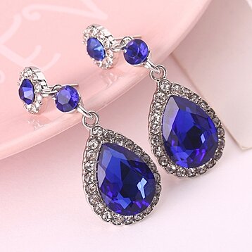 zhenleisier Party Fashion Women Shiny Rhinestone Inlaid Waterdrop