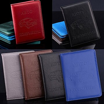 Leather Wallet ID Card Driving License ID Card Holder Case With