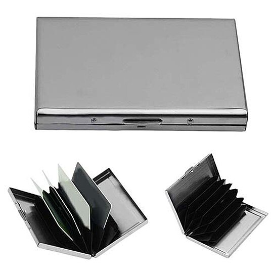 Elegant Pocket Business Card Holder in Black and Silver