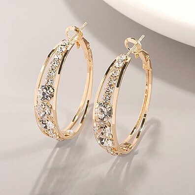 Yeidid International 18k Gold-Plated French-Lock Hoop Earring Set, Best  Price and Reviews