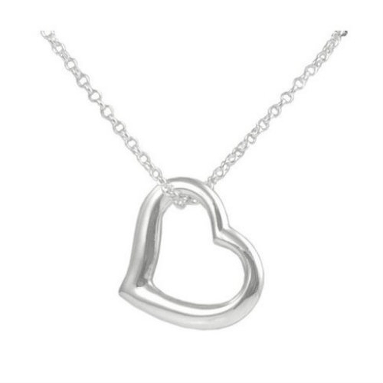 Sterling Silver Floating Heart Pendant Necklace | eBay
