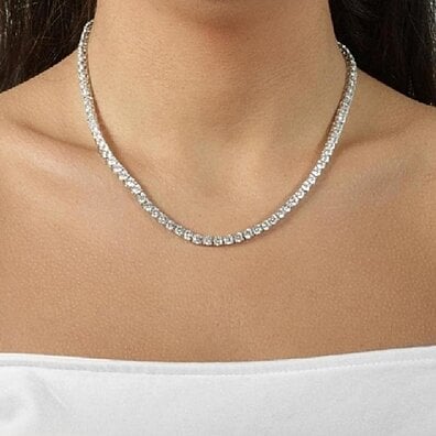42.00 Carat Cubic Zirconia Tennis Necklace & Gift Pouch