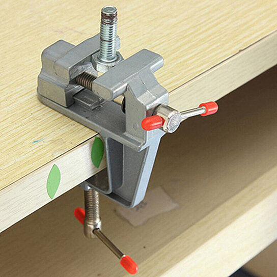 SpirWoRchlan 3.5 Inch Aluminum Small Jewelers Hobby Clamp On Table Bench Vise Mini Tool Vice
