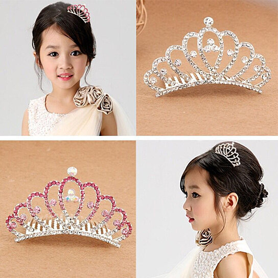 Buy Wedding Prom Baby Girl Kid Tiny Rhinestone Small Crown Hair Comb Sweet  Tiara by Bluelans on OpenSky