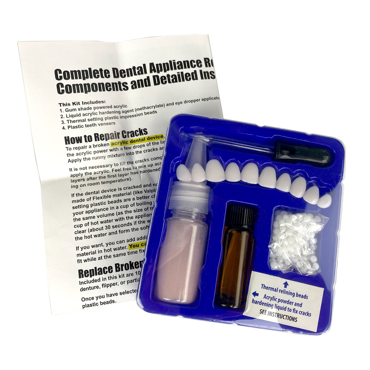 Buy Complete Denture Repair Kit Multi Purpose With Teeth By Bywabee Llc