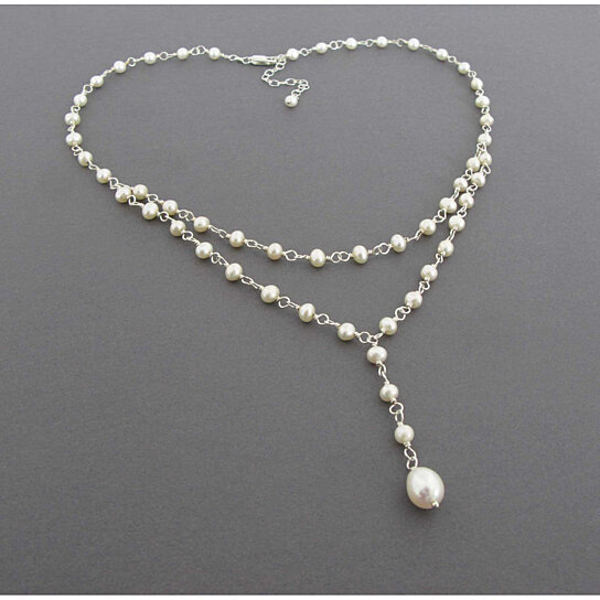 Buy Plunging Neckline - Pearl Necklace by C&S Noland Jewelry on OpenSky