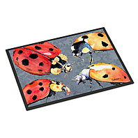 Multicolor 24H X 36W Caroline's Treasures 8867JMAT Lady Bug on Yellow Indoor or Outdoor Mat 24x36 Doormat