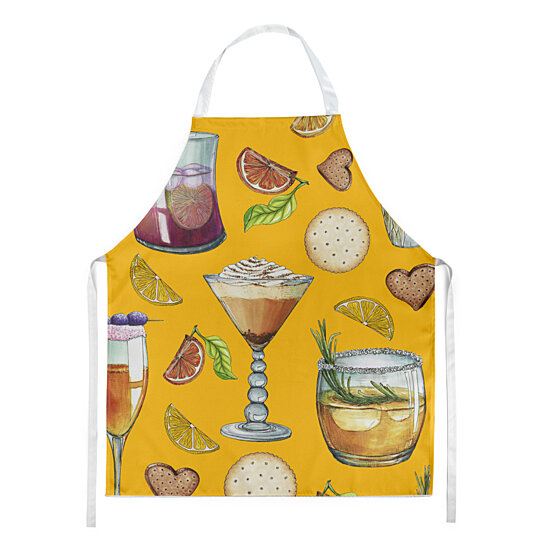 Caroline's Treasures BB5202APRON Drinks and Cocktails Gold Apron Multicolor Large 