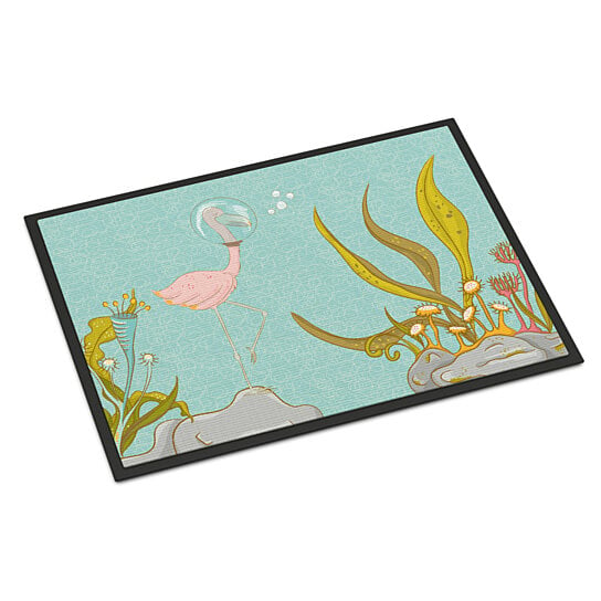 Multicolor 18H X 27W Caroline's Treasures BB8557MAT Flamingo Underwater #2 Indoor or Outdoor Mat 18x27