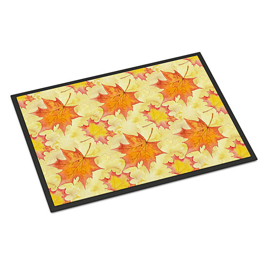 Carolines Treasures Fall Leaves and Branches Indoor or Outdoor Doormat 18 H x 27 W Multicolor 