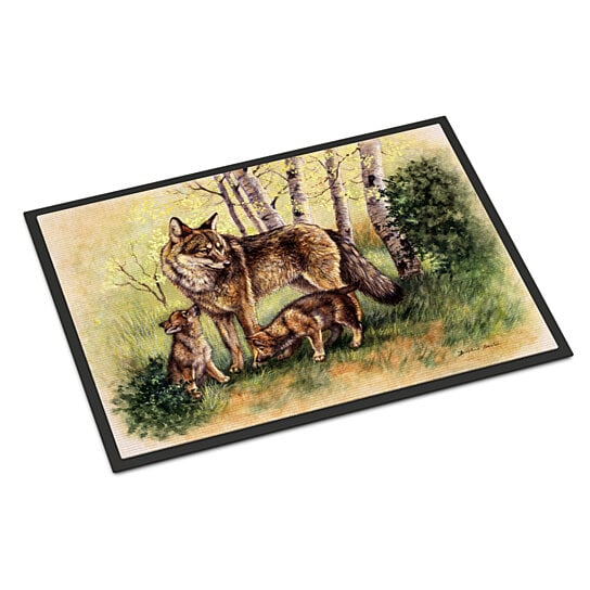 18H X 27W Caroline's Treasures BDBA0115MAT Wolf Wolves by Daphne Baxter Indoor or Outdoor Mat 18x27 Multicolor 