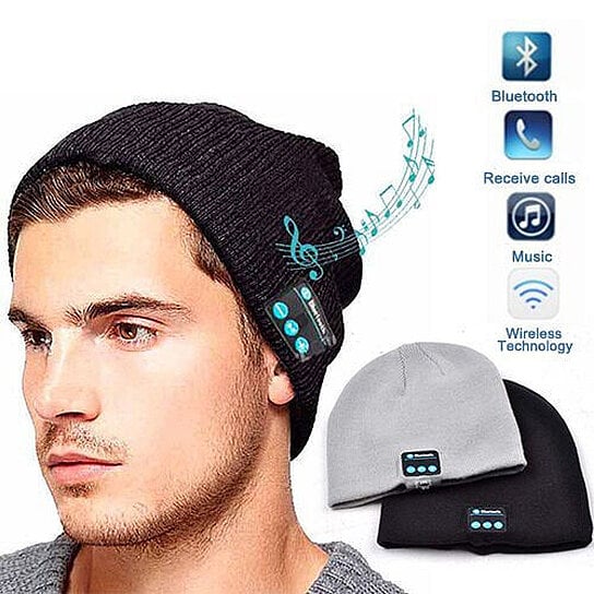 hat with built in headphones