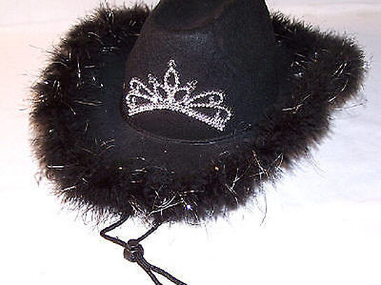 black cowgirl hat with tiara