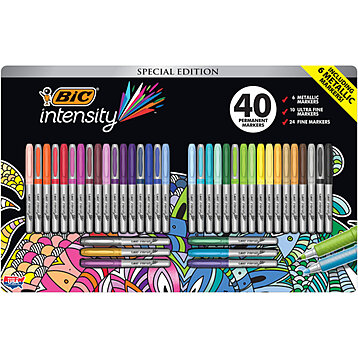 BIC Intensity Permanent Marker Bundle, Assorted Tips and Colors, 56-Count