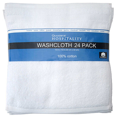 Member's Mark Commercial Hospitality Washcloths, White (24 pk.)