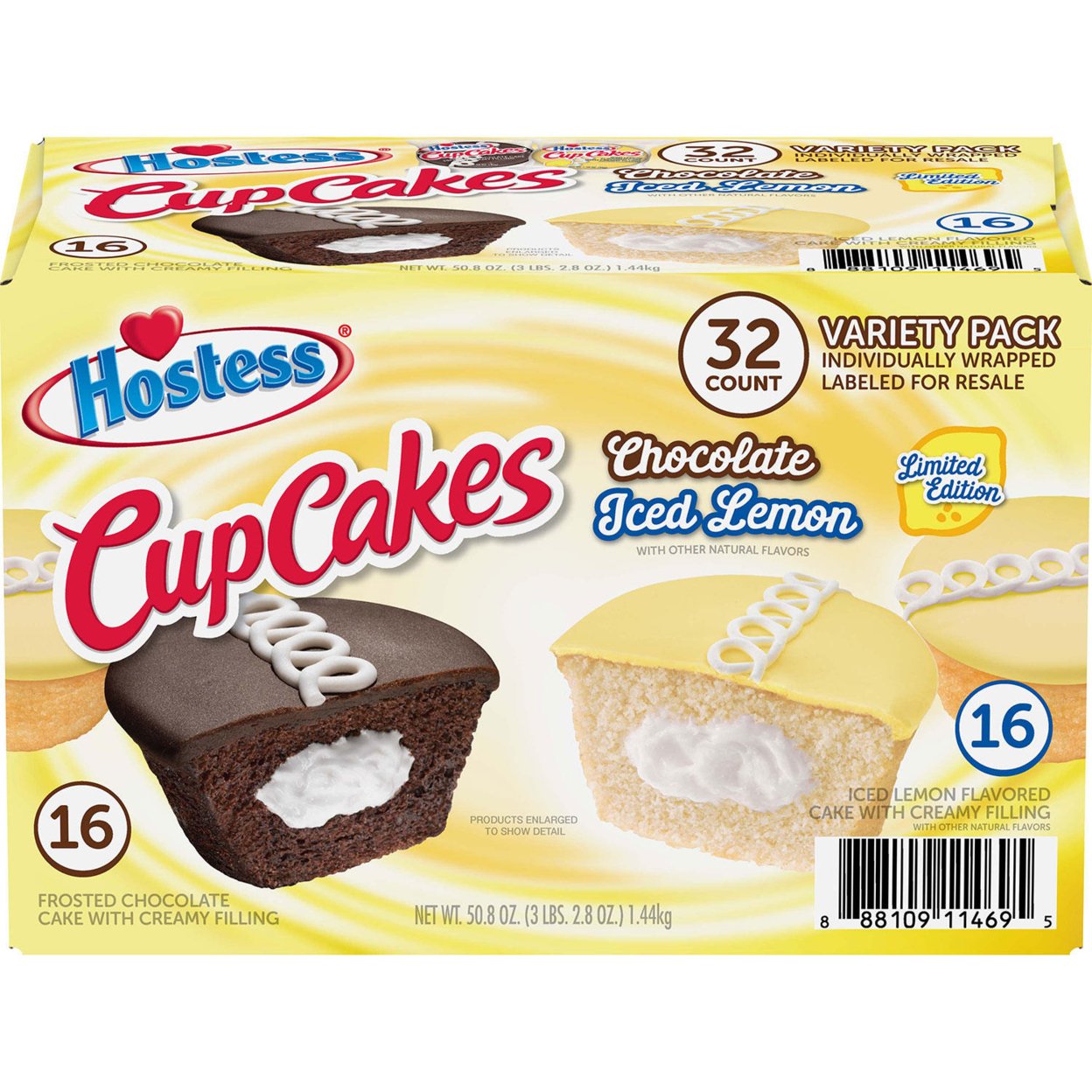 Buy Hostess Iced Lemon / Chocolate CupCakes Variety Pack, 1.59 Ounce ...