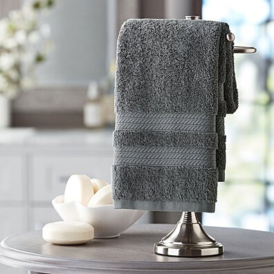 DEERLUX Gray 100% Cotton Turkish Hand Towels 18 in. x 40 in