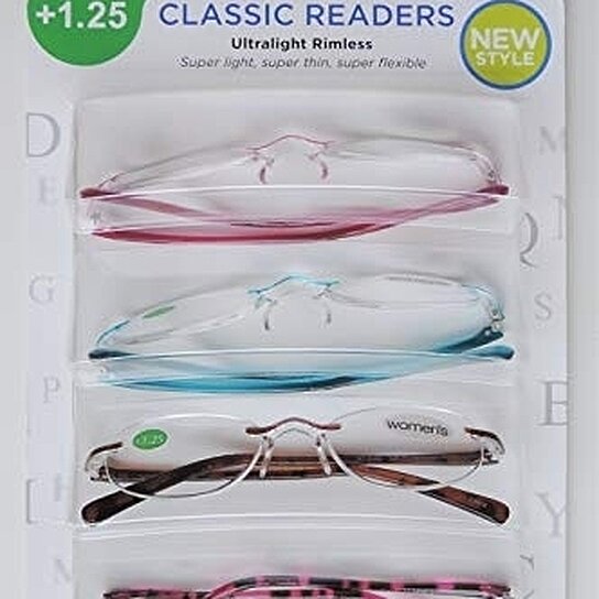 Buy Iimage Womens Ultralight Rimless 4 Pack Reading Glasses 125