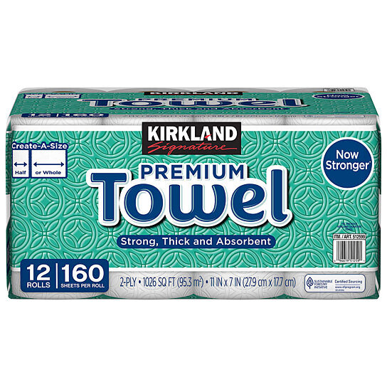 Buy Kirkland Signature Create-a-Size Paper Towels, 2-Ply, 160 Sheets ...