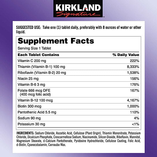 Buy Kirkland Signature Super B-Complex With Electrolytes, 500 Tablets ...