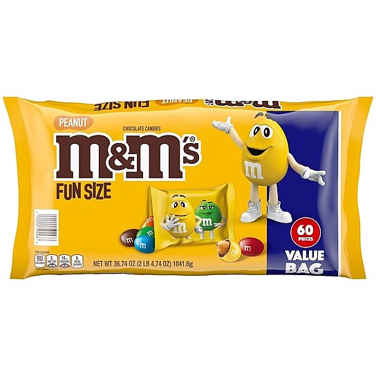 Peanut M&Ms Bulk Fun Size Halloween Mini Trick or Treat Snack Bag Pouches -  2 LBS, 3 Oz - Approx 50 Individually Wrapped Bags - Includes Fote Fridge  Magnet - Yahoo Shopping