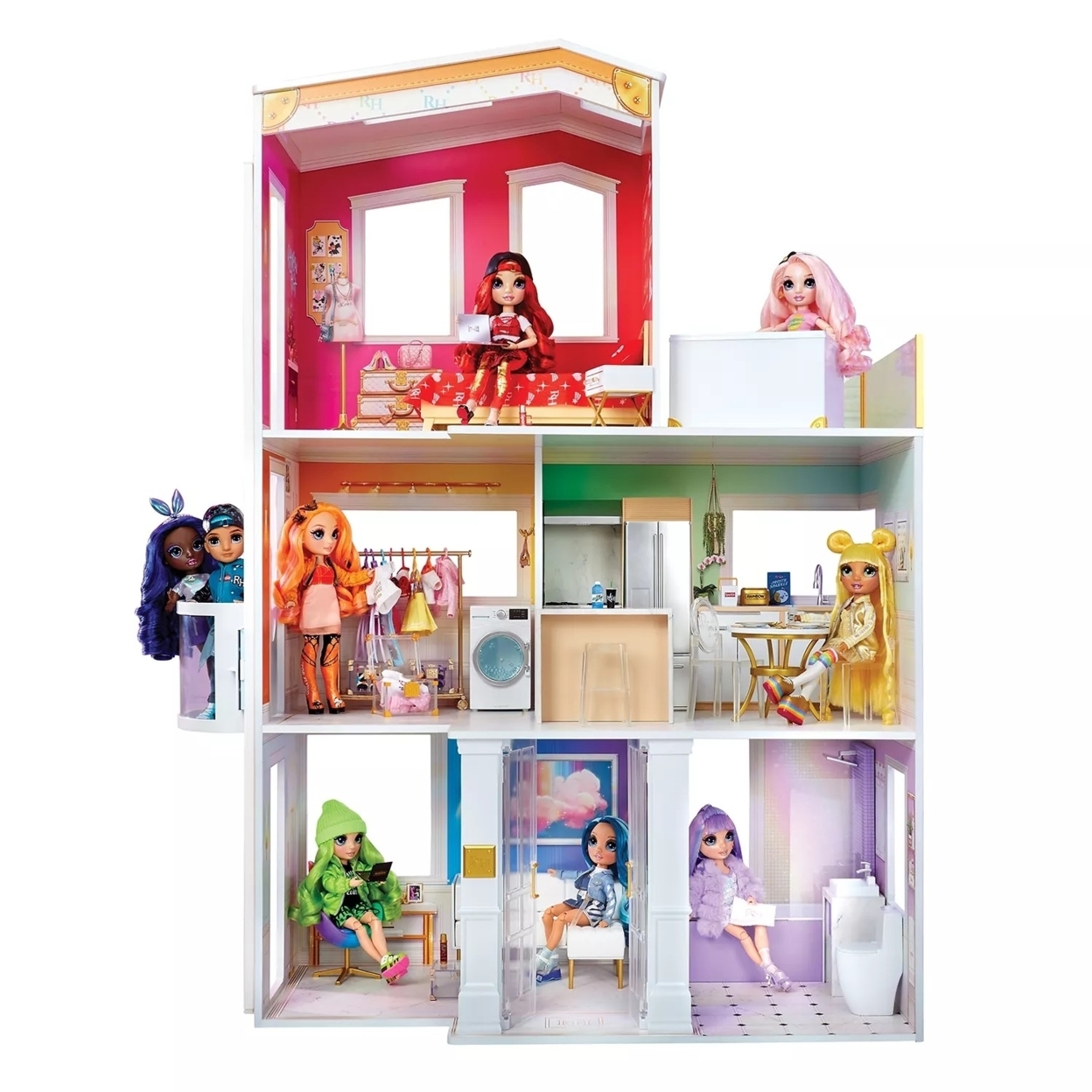 Buy Rainbow High House Playset 3Story Wood Doll House (4’ Tall and 3