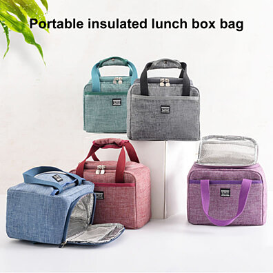 Imitation Rattan Lunch Box Waterproof Insulated Thermal Lunch Storage Bag 