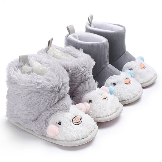 Toddler Baby Boy Girl Sneaker Anti-Slip Soft Sole Prewalker Cartoon Animal Shoes Dark Gray 13 cm 