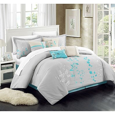 Brooke 8-Piece Embroidered Bed Comforter Set