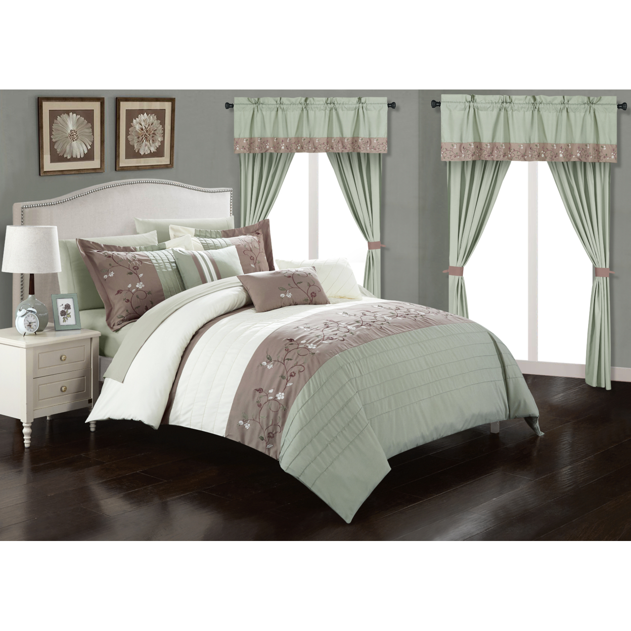Buy Sonita 20-Piece Bedding Set With Comforter, Sheets & Curtains, Mult ...