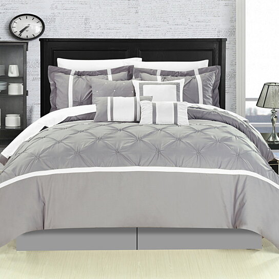 Buy Kearney 12 Piece Comforter Set Pinch Pleated Embroidered Bed