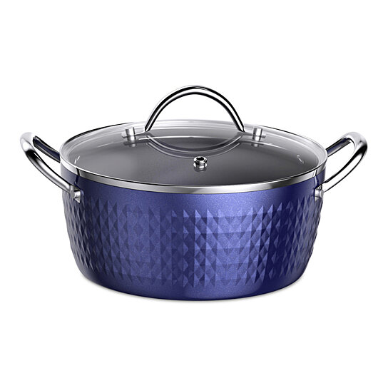 Klok Aluminum 3 Qt Nonstick Sauce Pan with Strainer Lid