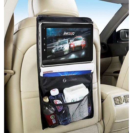 Zone Tech Car Back Seat Headrest Storage Tablet Organizer Ipad Case Holder