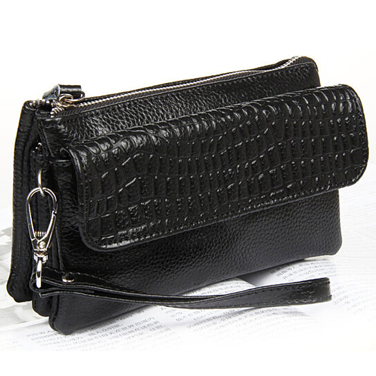 Buy Leather Clutch Purse With Shoulder Strap And Wristlet. Fits All Smartphones by Complete Skin ...
