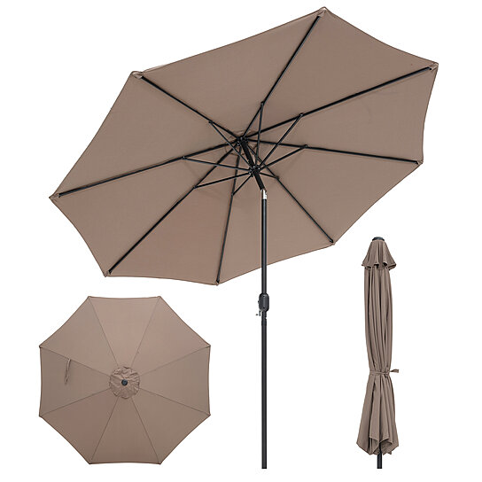 Buy Costway 10ft Patio Umbrella 6 Ribs Market Steel Tilt W Crank Outdoor Garden Tan By Costway On Dot Bo