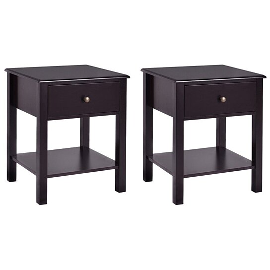 Buy Costway 2 Pcs Nightstand End Table Storage Display Drawer By Costway On Dot Bo