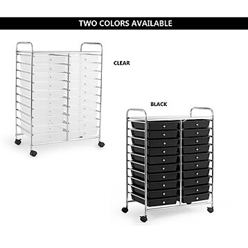 20 Plastic Drawers Multi-Color Storage Rolling Cart Studio Organizer