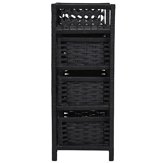 Buy Costway 3 Drawer Storage Unit Tower Shelf Wicker Baskets Storage