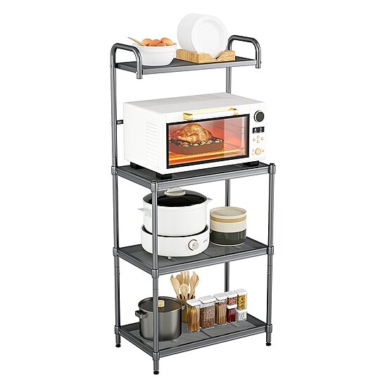 4 Layer Adjustable Kitchen Bakers Rack Shelf Microwave Oven Stand Storage Cart Standing Baker S Racks Baker S Racks Atomdrones Com