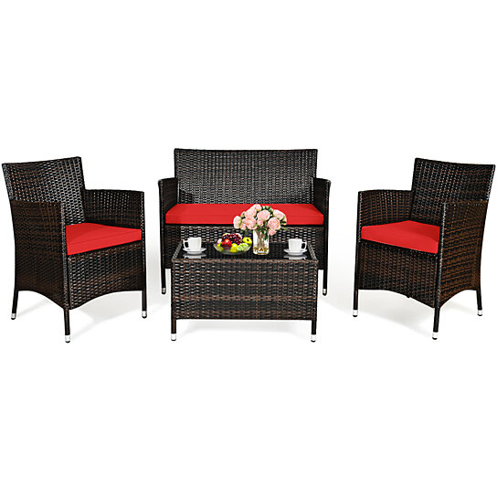 costway 4pcs patio furniture