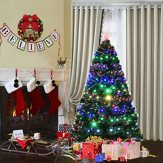 Beautiful FIBER OPTIC Christmas Tree BRAND NEW 5' and 6' multicolor options