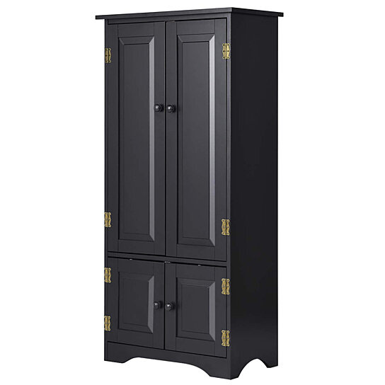 black accent storage cabinet