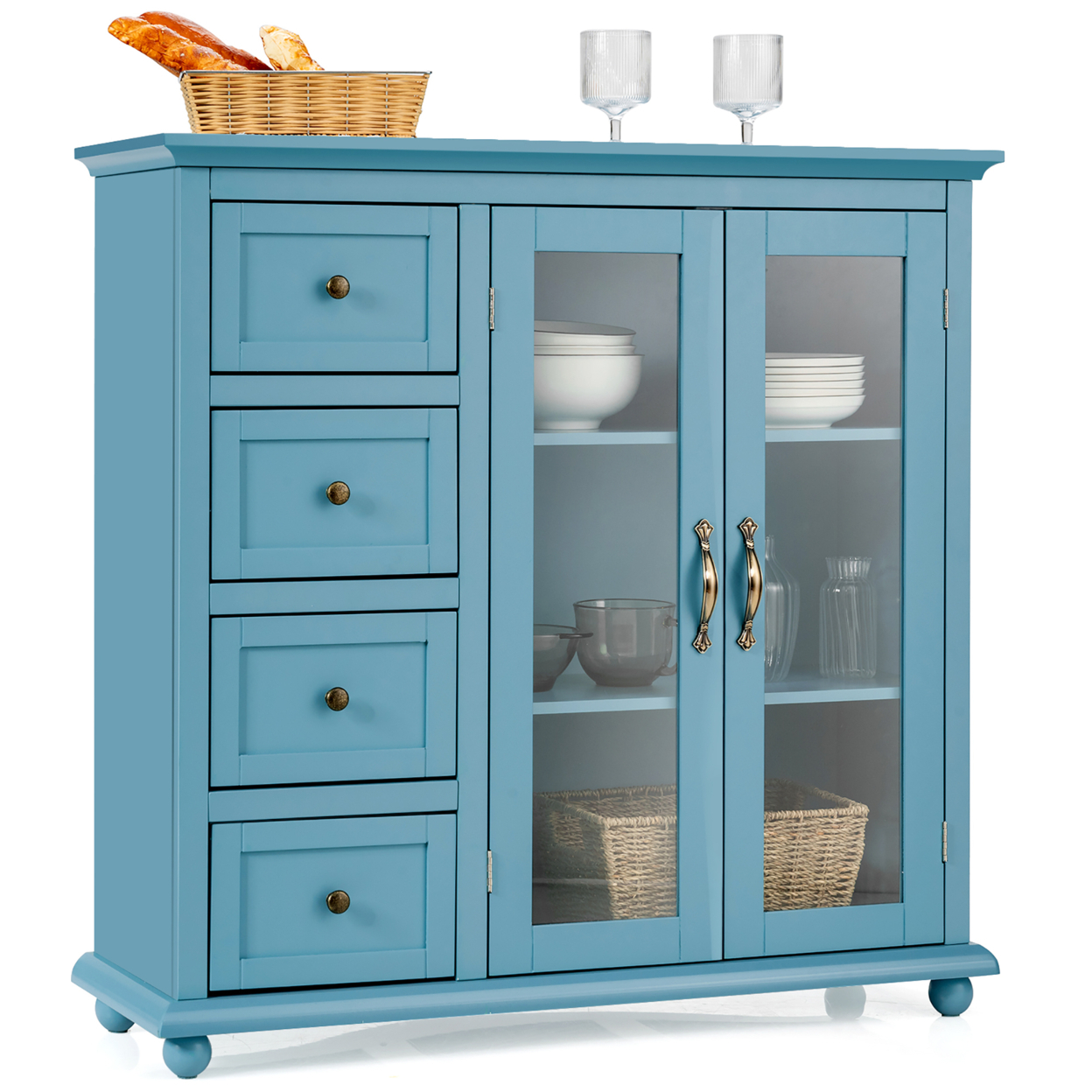  Buffet Sideboard Table Kitchen Storage Cabinet With Drawers And Doors for Simple Design